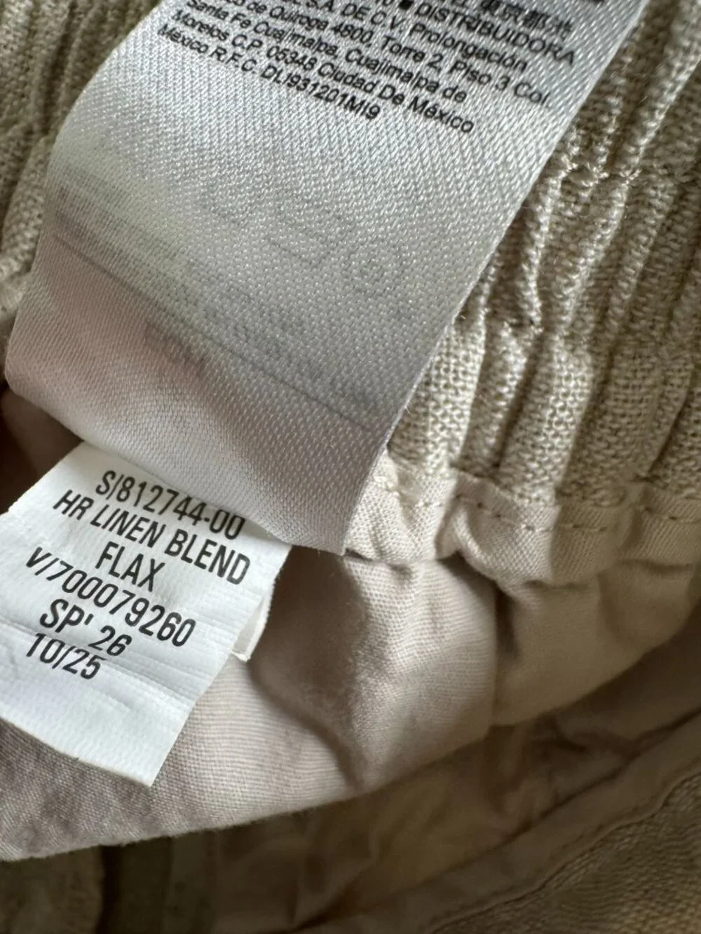 Banana Republic Wide Leg Cropped Linen Blend Pants size XS Flax Beige Minimalist